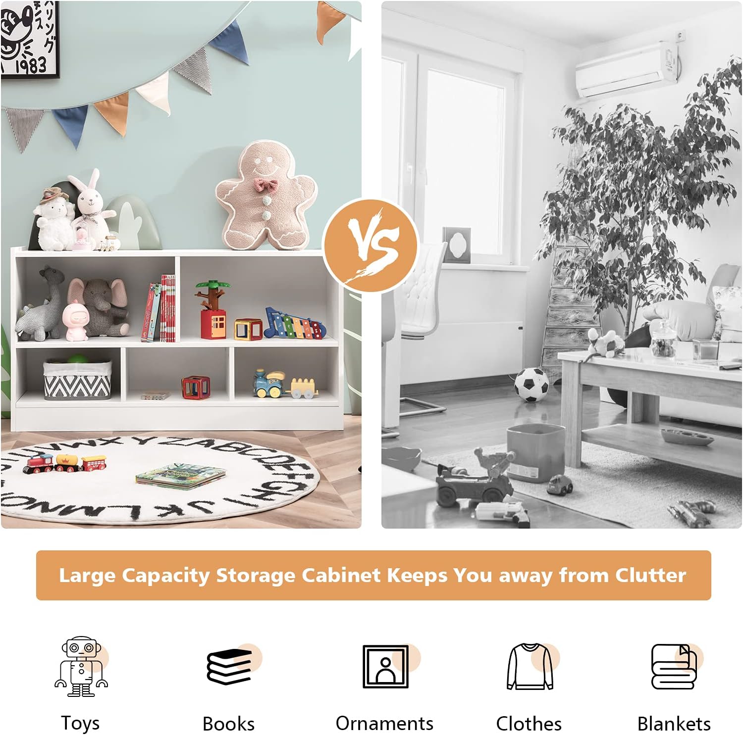 🧸5-Section Storage Organizer 🗂️ | Fun & Tidy Room ✨🎨