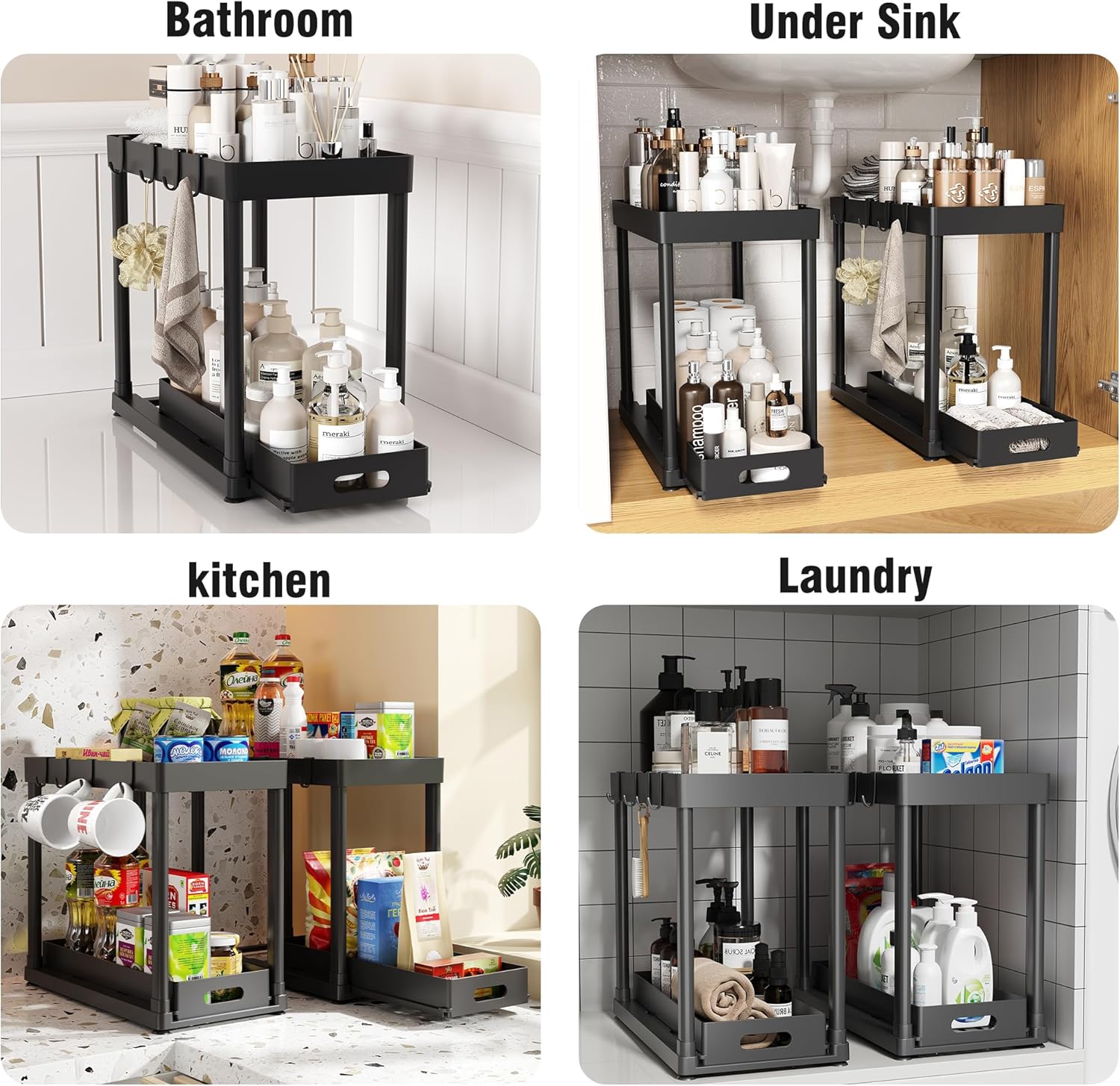 ✨Pull-Out Kitchen Organizer 🏠 | Space-Saving Storage 🥄🍳